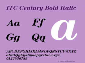 ITC Century Bold Italic 001.000图片样张