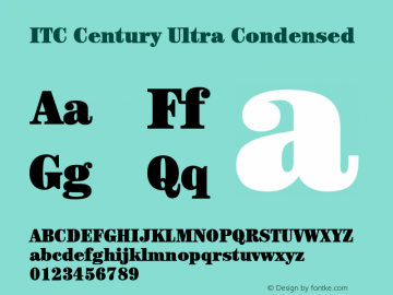 ITC Century Ultra Condensed 001.000图片样张