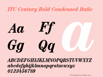 ITC Century Bold Condensed Italic 001.000图片样张