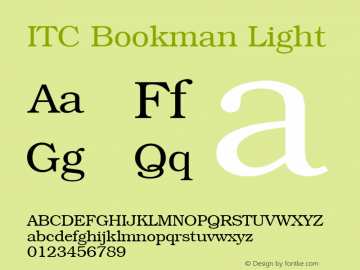 ITC Bookman Light 003.001图片样张