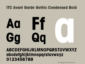 ITC Avant Garde Gothic Condensed Bold 001.001图片样张