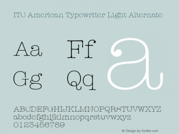 ITC American Typewriter Light Alternate 001.001图片样张