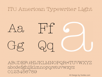 ITC American Typewriter Light 001.002图片样张