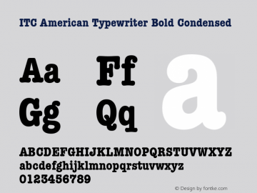 ITC American Typewriter Bold Condensed 001.002图片样张