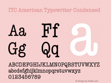 ITC American Typewriter Condensed 001.002图片样张