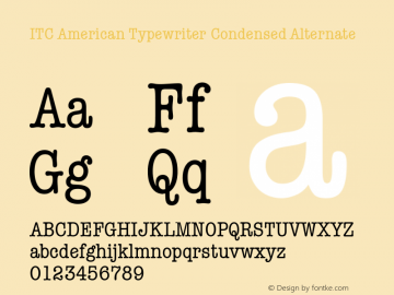 ITC American Typewriter Condensed Alternate 001.001图片样张