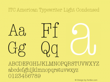 ITC American Typewriter Light Condensed 001.002图片样张