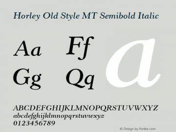 Horley Old Style MT Semibold Italic 001.000图片样张