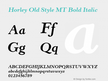 Horley Old Style MT Bold Italic 001.000图片样张