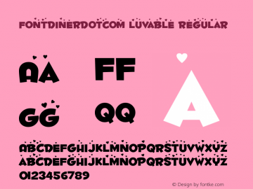 Fontdinerdotcom Luvable Regular Macromedia Fontographer 4.1.3 2/10/03 Font Sample