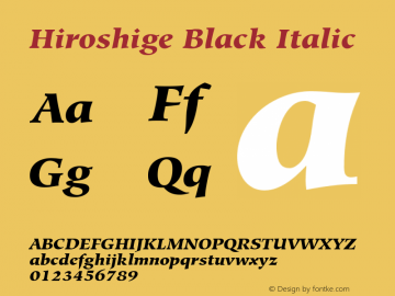 Hiroshige Black Italic 001.001图片样张