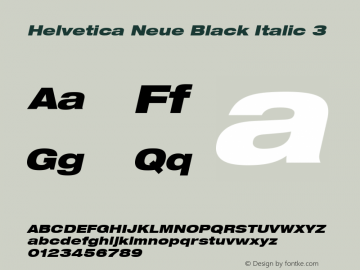 Helvetica Neue Black Italic 3 001.000图片样张