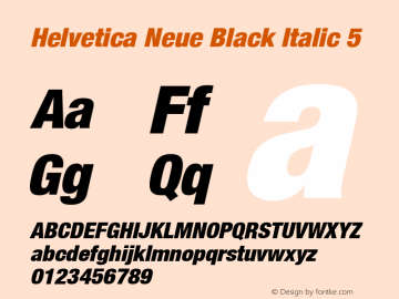 Helvetica Neue Black Italic 5 001.000图片样张