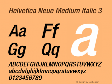 Helvetica Neue Medium Italic 3 001.000图片样张