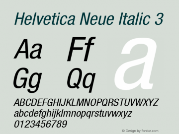 Helvetica Neue Italic 3 001.000图片样张