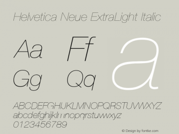Helvetica 26 Ultra Light Italic 001.102图片样张