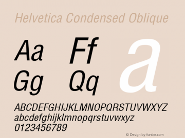 Helvetica Condensed Oblique 003.001图片样张