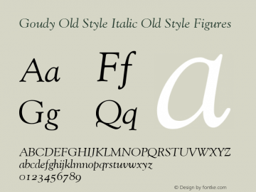 Goudy Old Style Italic Old Style Figures 001.000图片样张