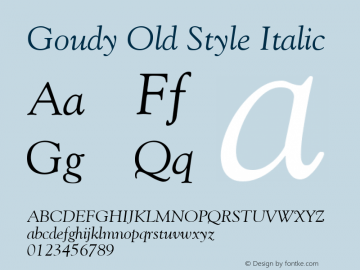 Goudy Old Style Italic 001.003图片样张