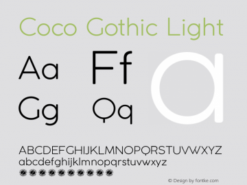 Coco Gothic Light Version 2.001图片样张