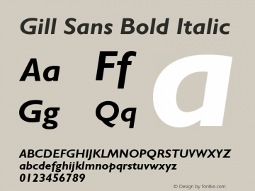 Gill Sans Bold Italic 001.003图片样张