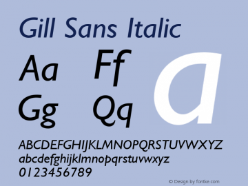 Gill Sans Italic 001.003图片样张