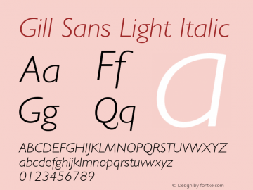 Gill Sans Light Italic 001.003图片样张