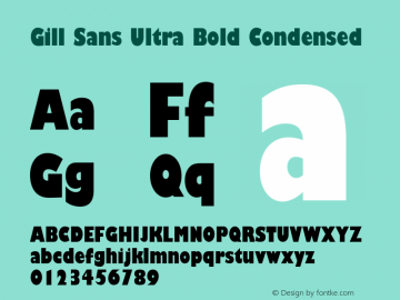 Gill Sans Ultra Bold Condensed 001.002图片样张