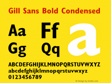 Gill Sans Bold Condensed 001.002图片样张