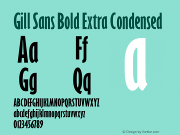 Gill Sans Bold Extra Condensed 001.000图片样张