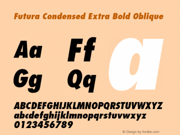 Futura Condensed Extra Bold Oblique 001.003图片样张