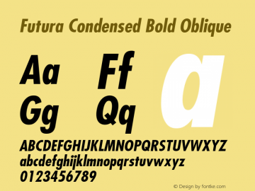 Futura Condensed Bold Oblique 001.003图片样张