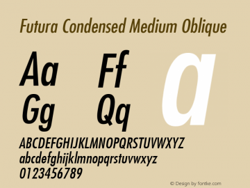 Futura Condensed Medium Oblique 001.003图片样张