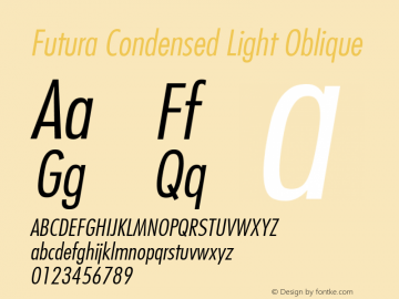 Futura Condensed Light Oblique 001.003图片样张