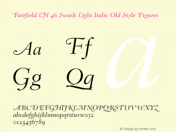 Fairfield LH 46 Swash Light Italic Old Style Figures 001.002图片样张
