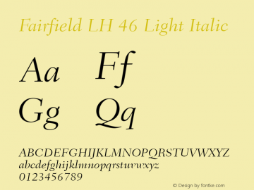 Fairfield LH 46 Light Italic 001.002图片样张