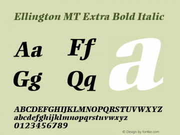 Ellington MT Extra Bold Italic 001.000图片样张