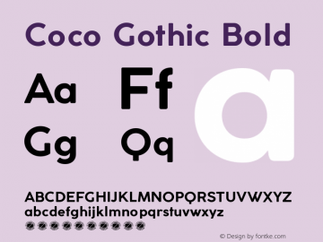 Coco Gothic Bold Version 2.001 Font Sample