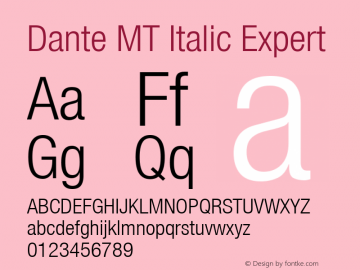 Dante MT Italic Expert 001.000图片样张