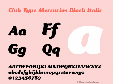 Club Type Mercurius Black Italic 001.000图片样张