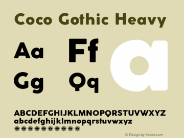 Coco Gothic Heavy Version 2.001 Font Sample