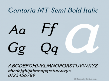 Cantoria MT Semi Bold Italic 001.000图片样张