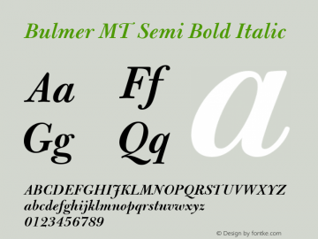 Bulmer MT Semi Bold Italic 001.005图片样张