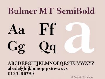 Bulmer MT SemiBold 001.005图片样张