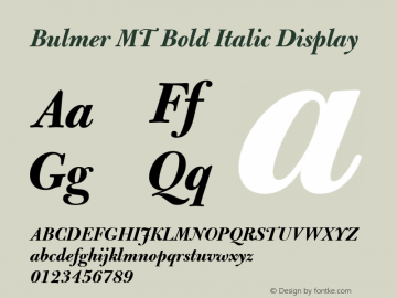 Bulmer MT Bold Italic Display 001.005图片样张