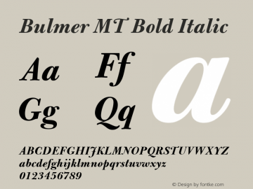 Bulmer MT Bold Italic 001.005图片样张