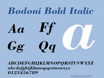 Bodoni Bold Italic 001.003图片样张
