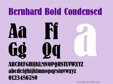 Bernhard Bold Condensed 001.000图片样张