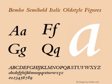 Bembo Semibold Italic Oldstyle Figures 001.000图片样张