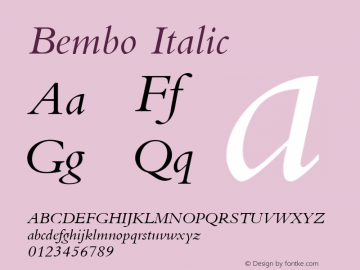 Bembo Italic 001.000图片样张